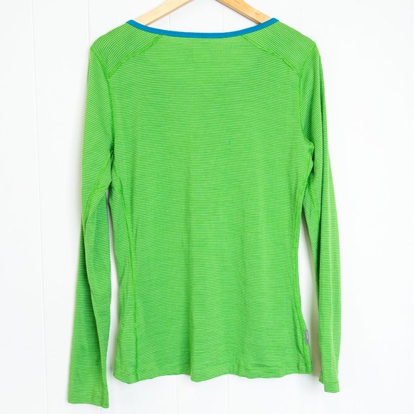 Icebreaker Merino Bodyfit 200 Oasis LS Henley Stripe Top, Large - Picture 7 of 13